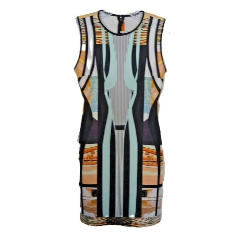 SALE Clover Canyon Sleeveless Bodycon Mini Dress | Size S | Graphic‎ Print Chic